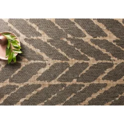 Outdoor Rugs-Kirkland's Home Charcoal Mocha Chevron Outdoor Area Rug, 7X10 Brown/Tan