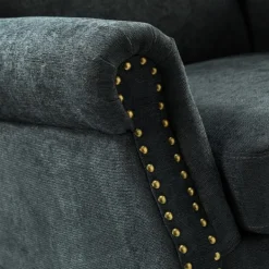 Accent Chairs-Kirkland's Home Charcoal Nailhead Trim Armchair Gray