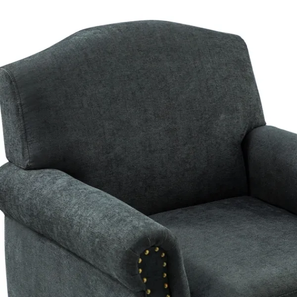 Accent Chairs-Kirkland's Home Charcoal Nailhead Trim Armchair Gray