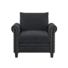 Accent Chairs-Kirkland's Home Charcoal Rolled Arms Upholstered Accent Chair Black