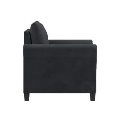 Accent Chairs-Kirkland's Home Charcoal Rolled Arms Upholstered Accent Chair Black