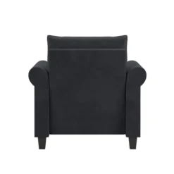 Accent Chairs-Kirkland's Home Charcoal Rolled Arms Upholstered Accent Chair Black