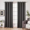 Curtains & Drapes-Kirkland's Home Charcoal Sateen Curtain Panel Set, 96 In. Gray