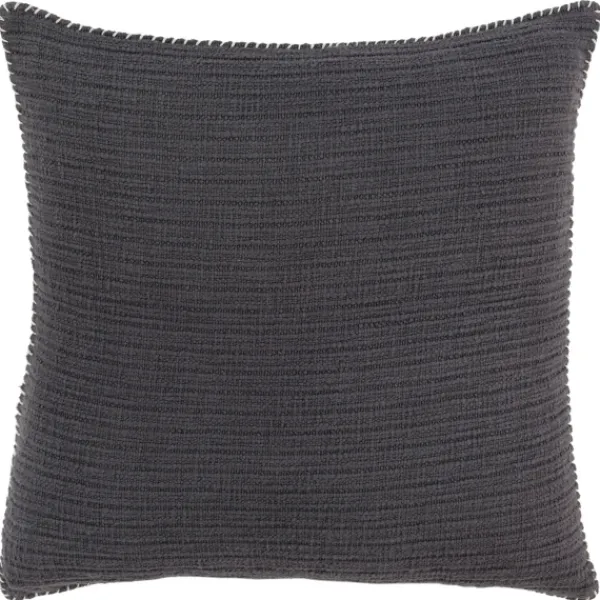 Pillows-Kirkland's Home Charcoal Subtle Striped Oversized Pillow Gray
