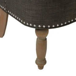 Sofas & Loveseats-Kirkland's Home Charcoal Tufted Upholstered Settee Gray