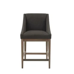 Bar Stools & Counter Height Stools-Kirkland's Home Charcoal Upholstered Seat Counter Stool Gray