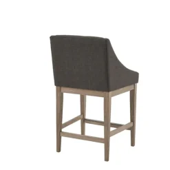 Bar Stools & Counter Height Stools-Kirkland's Home Charcoal Upholstered Seat Counter Stool Gray