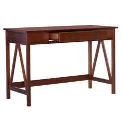Office Furniture-Kirkland's Home Charleston Antique Tobacco Desk Brown