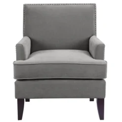 Accent Chairs-Kirkland's Home Charlie Track Arm Club Accent Chair Gray