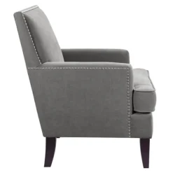 Accent Chairs-Kirkland's Home Charlie Track Arm Club Accent Chair Gray