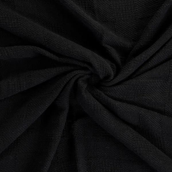 Blankets & Throws-Kirkland's Home Checkered Weave Fringe Throw Black
