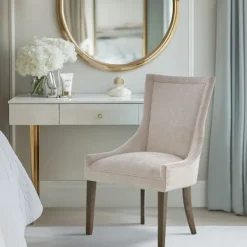 Dining Chairs-Kirkland's Home Chenille Curved Back Dining Chairs, Set Of 2 Ivory