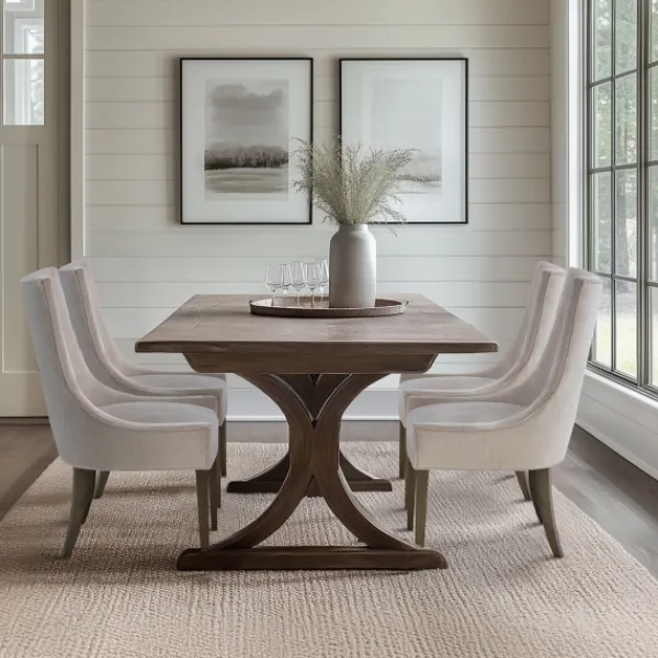 Dining Chairs-Kirkland's Home Chenille Curved Back Dining Chairs, Set Of 2 Ivory