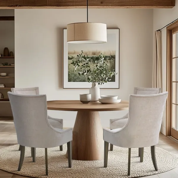 Dining Chairs-Kirkland's Home Chenille Curved Back Dining Chairs, Set Of 2 Ivory