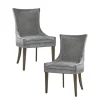 Dining Chairs-Kirkland's Home Chenille Curved Back Dining Chairs, Set Of 2 Gray