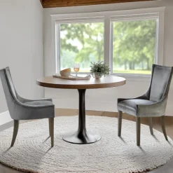 Dining Chairs-Kirkland's Home Chenille Curved Back Dining Chairs, Set Of 2 Gray