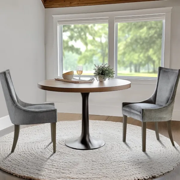 Dining Chairs-Kirkland's Home Chenille Curved Back Dining Chairs, Set Of 2 Gray