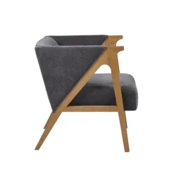 Accent Chairs-Kirkland's Home Chenille Geometric Frame Accent Chair Black
