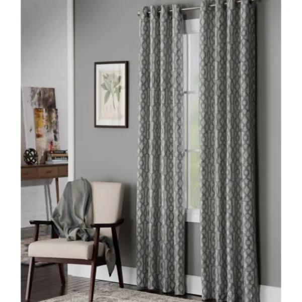 Curtains & Drapes-Kirkland's Home Chenille Single Curtain Panel, 84 In. Blue
