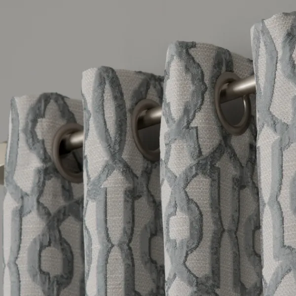 Curtains & Drapes-Kirkland's Home Chenille Single Curtain Panel, 84 In. Blue