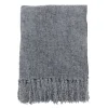 Blankets & Throws-Kirkland's Home Chenille Throw With Fringe Gray