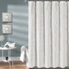 Shower Curtains-Kirkland's Home Chenille Trellis Shower Curtain White