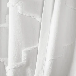 Shower Curtains-Kirkland's Home Chenille Trellis Shower Curtain White
