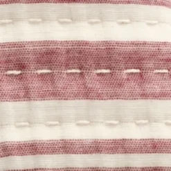 Quilts-Kirkland's Home Cherry Red Pick Stitch Stripe King Quilt Red/White