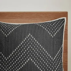 Bedspreads & Coverlets-Kirkland's Home Chevron Full/Queen 3-Pc. Coverlet Set Black
