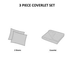 Bedspreads & Coverlets-Kirkland's Home Chevron Full/Queen 3-Pc. Coverlet Set Gray