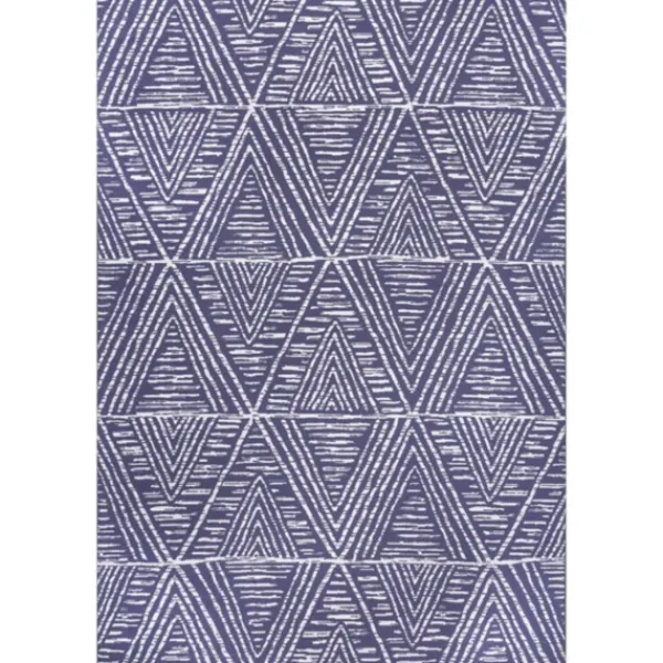 Outdoor Rugs-Kirkland's Home Chevron Indoor/Outdoor Area Rug, 6X9 Blue