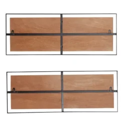 Wall Plaques-Kirkland's Home Chevron Wood Wall Plaques, Set Of 2 Brown