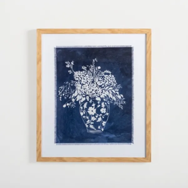 Framed Art-Kirkland's Home China Floral Framed Art Print Blue