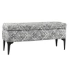 Benches & Ottomans-Kirkland's Home Chinle Velvet Storage Bench Black/White