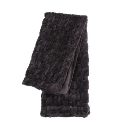 Blankets & Throws-Kirkland's Home Chocolate Fluffy Faux Fur Cotton Throw Brown