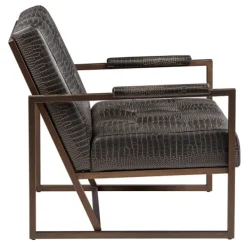 Accent Chairs-Kirkland's Home Chocolate Walden Faux Leather Accent Chair Brown