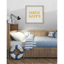 Wall Quotes & Signs-Kirkland's Home Choose Happy Framed Wall Plaque White/Yellow