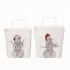 Baskets & Boxes-Kirkland's Home Christmas Snowman 2-Pc. Hanging Basket Set White/Red