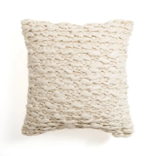 Pillows-Kirkland's Home Chunky Braid Pillow Ivory