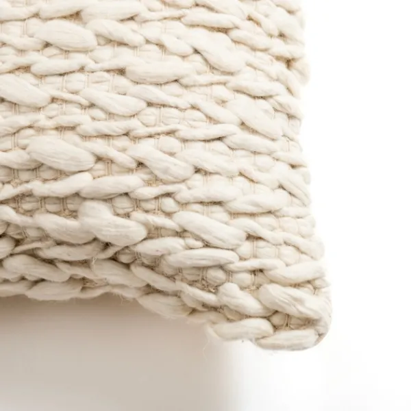 Pillows-Kirkland's Home Chunky Braid Pillow Ivory