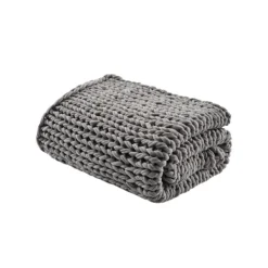 Blankets & Throws-Kirkland's Home Chunky Double Knit Cozy Throw Gray