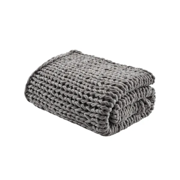 Blankets & Throws-Kirkland's Home Chunky Double Knit Cozy Throw Gray