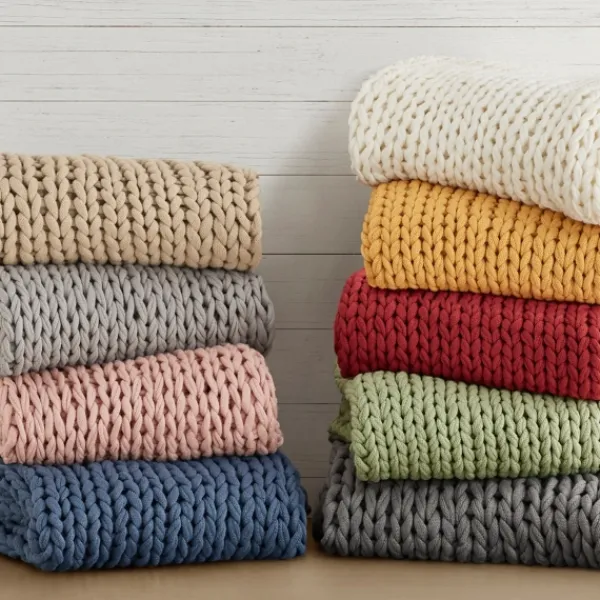 Blankets & Throws-Kirkland's Home Chunky Double Knit Cozy Throw Gray
