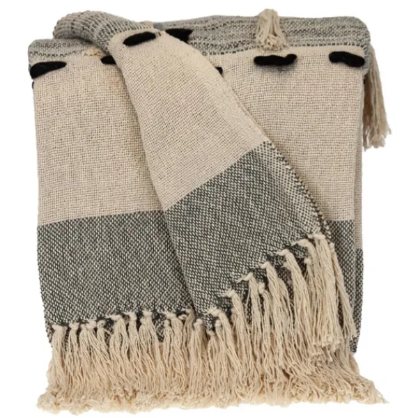 Blankets & Throws-Kirkland's Home Chunky Stitch Cotton Throw Gray