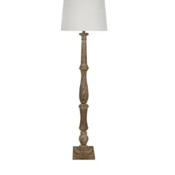 Floor Lamps-Kirkland's Home Chunky Washed Brown Floor Lamp White