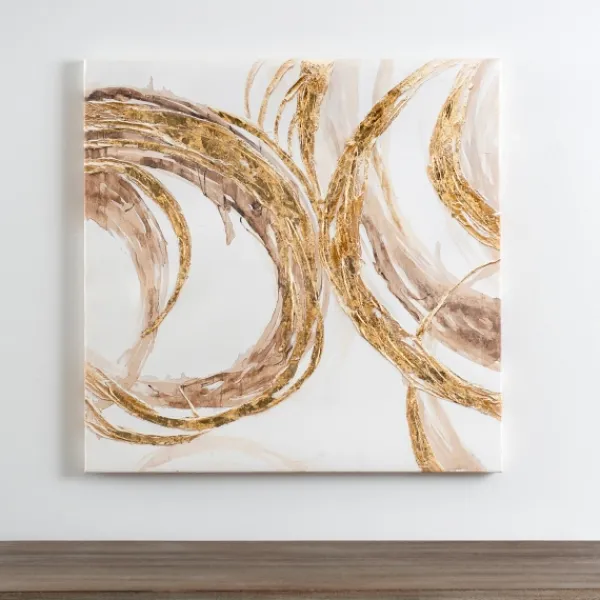 Canvas Art-Kirkland's Home Circle Abstract Canvas Art Print Gold