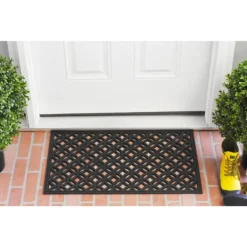Doormats-Kirkland's Home Circles Rubber Doormat Black