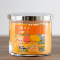 Candles-Kirkland's Home Citrus Burst Three Wick Jar Candle Orange