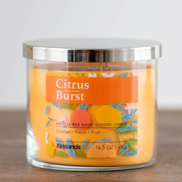 Candles-Kirkland's Home Citrus Burst Three Wick Jar Candle Orange