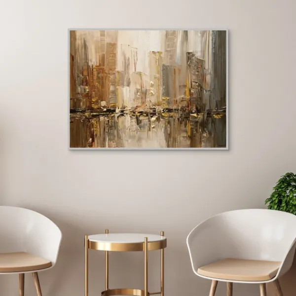 Canvas Art-Kirkland's Home City Rush 5 Framed Canvas Art Print Tan